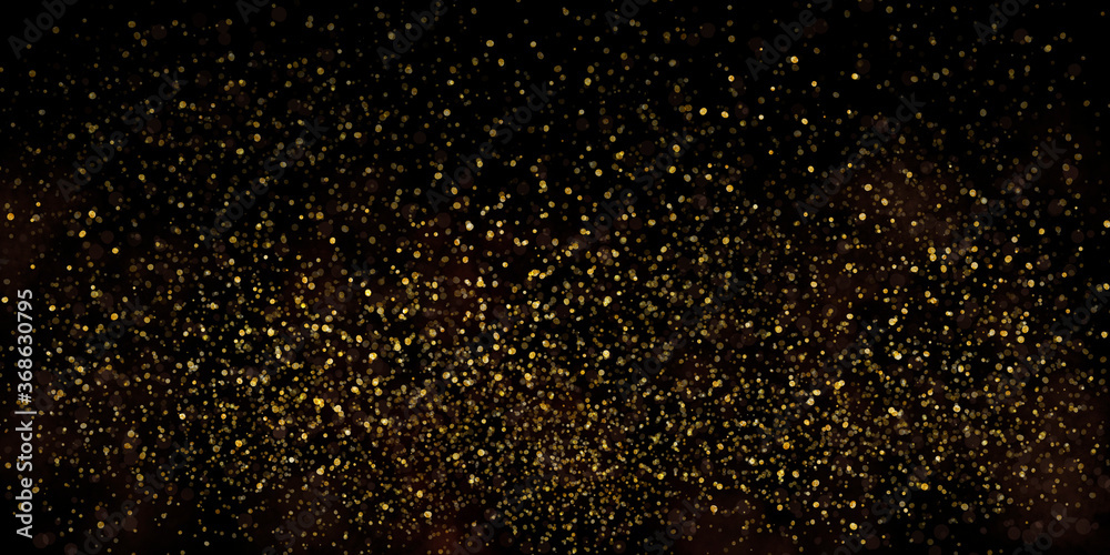 festive dark background with gold scattering, golden sparks