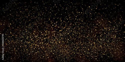 festive dark background with gold scattering, golden sparks