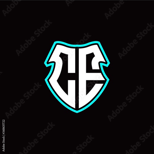Free Download CE initial logo design with a shield shape - GFXLoad