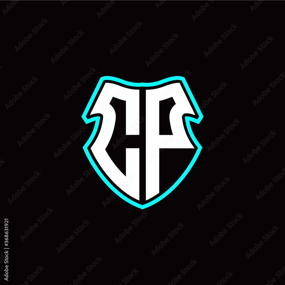 C P initial logo design with a shield shape C P initial logo design with a shield shape