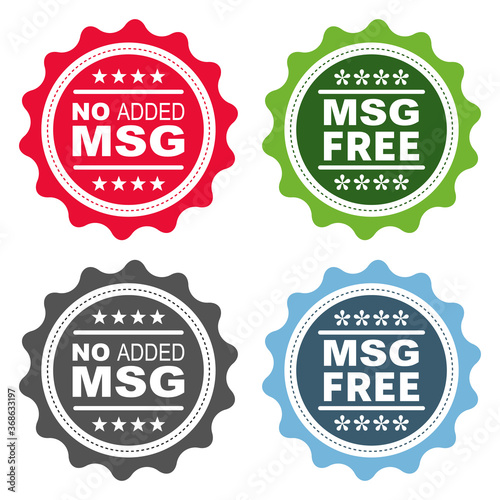 No added Monosodium Glutamate (MSG) and MSG Free food labels.