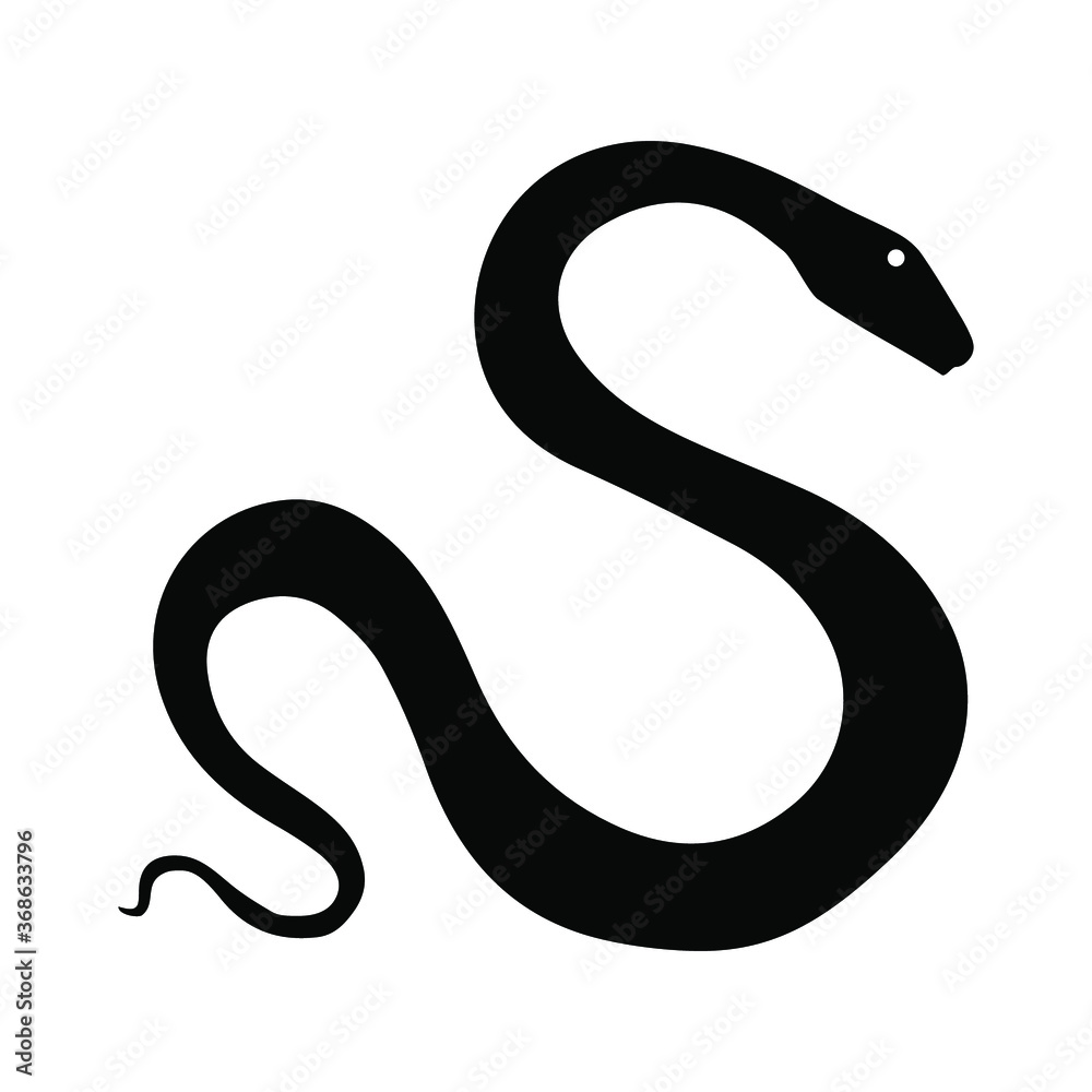 Black snake on a white background, vector Black snake on a white background, vector