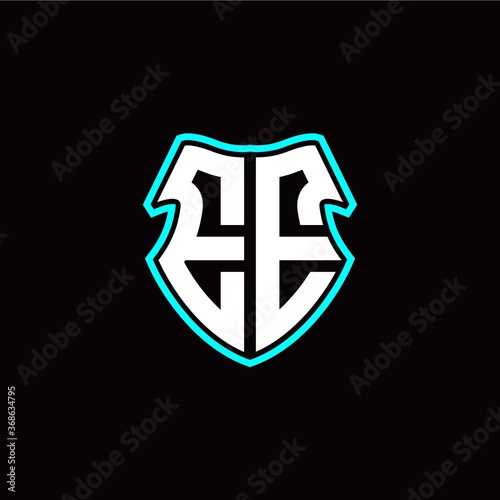 Free Download E E initial logo design with a shield shape - GFXLoad