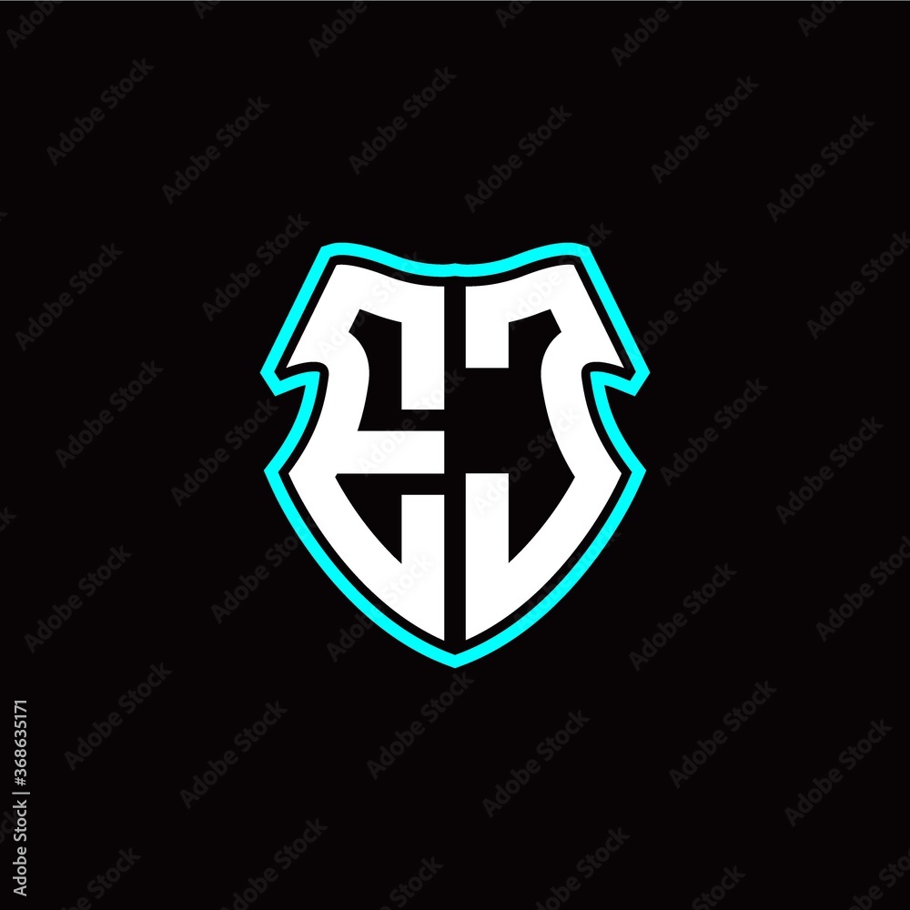 E J initial logo design with a shield shape E J initial logo design with a shield shape