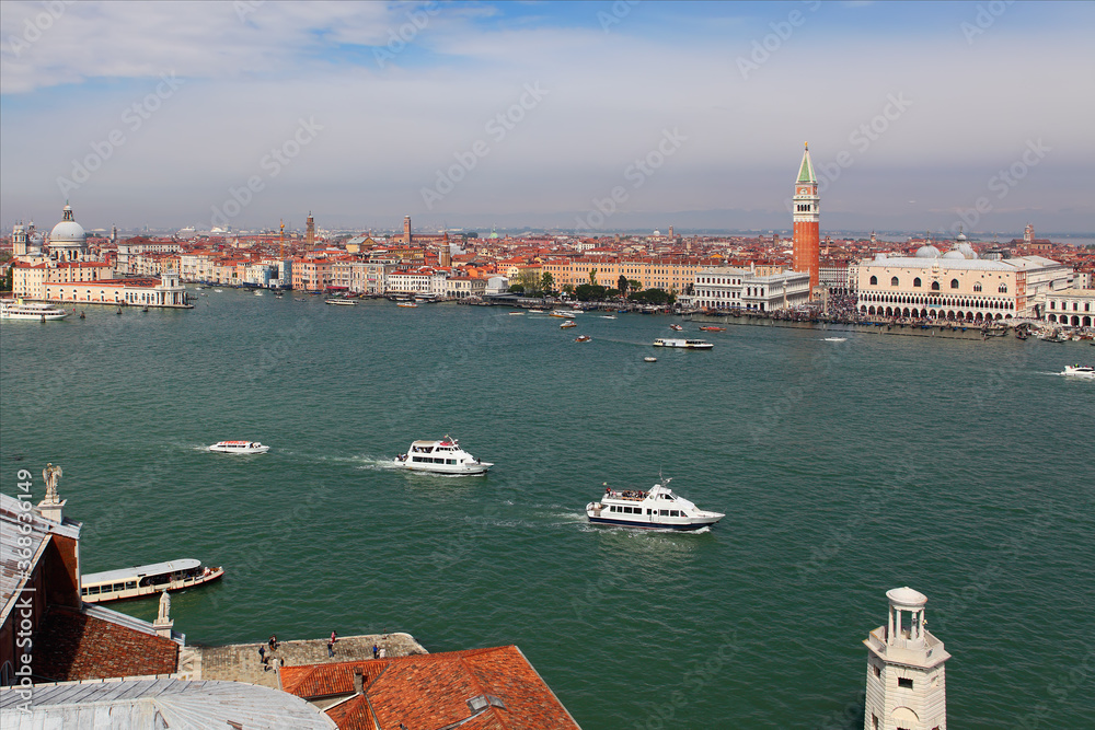 Venice viewed from top of church San Giorgio Maggiore
