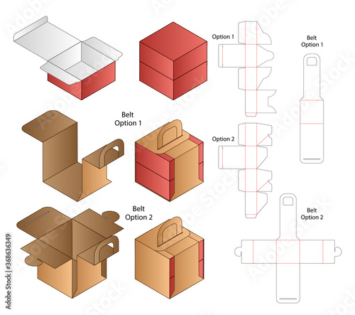 Box packaging die cut template design. 3d mock-up