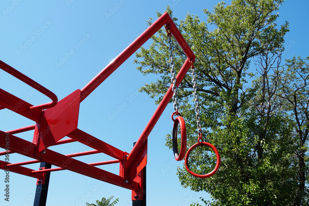 outdoor exercise machine with shoulder and arm rings outdoor exercise machine with shoulder and arm rings