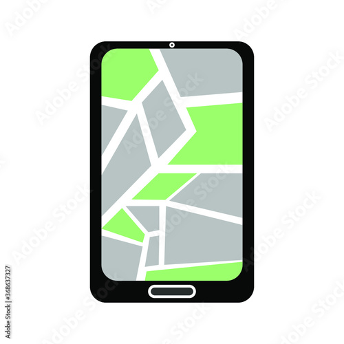 Smartphone on-screen navigator on a white background, vector
