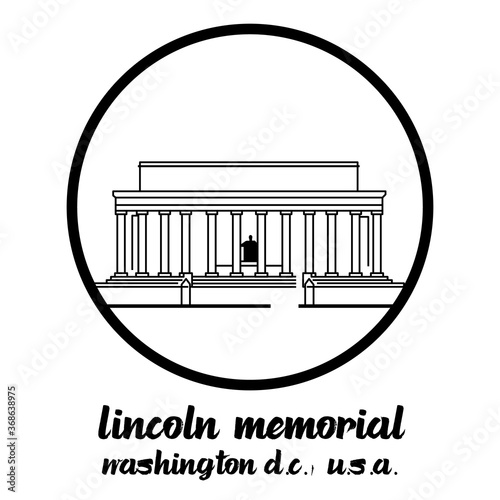 Circle Icon Lincoln Memorial. vector illustration