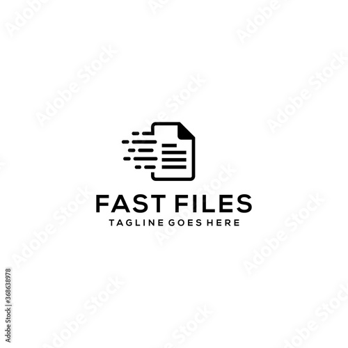 Creative simple modern fast file transfer sign logo design template