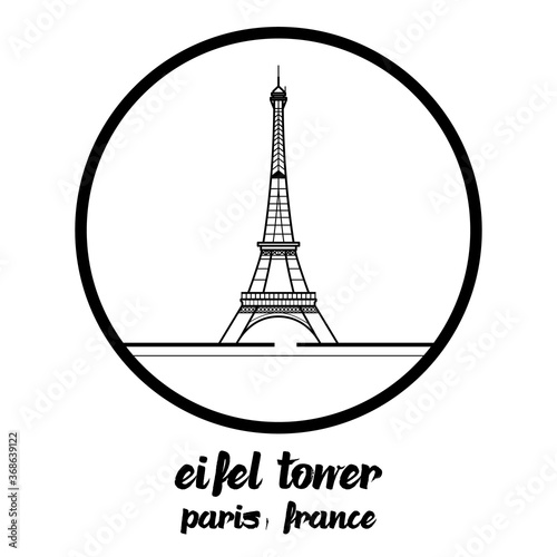 Circle Icon eifel tower paris france. vector illustration. eps10
