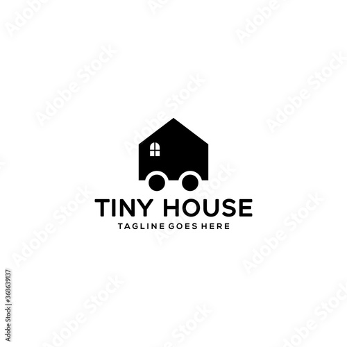 Creative Illustration modern tiny house sign geometric logo design template