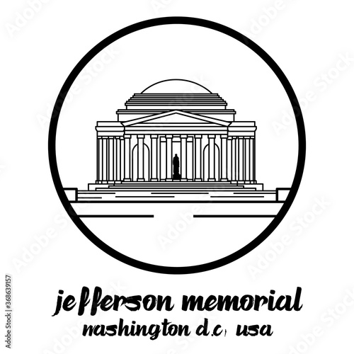 Circle Icon jefferson memorial.vector illustration