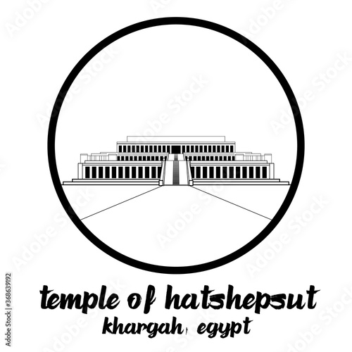 Circle Icon Temple of Hatshepsut.vector illustration