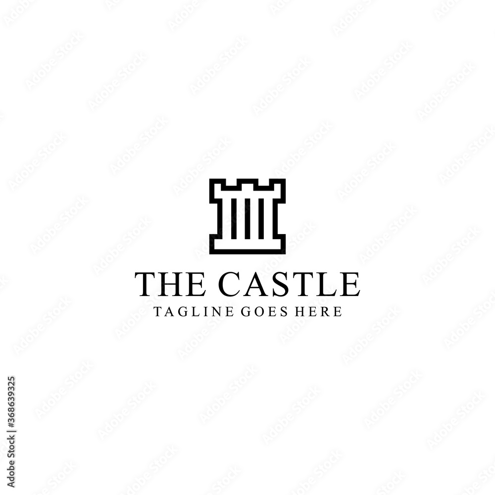 Creative modern castle Concept logo design template 