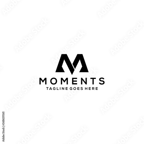 Creative Illustration modern M sign geometric logo design template