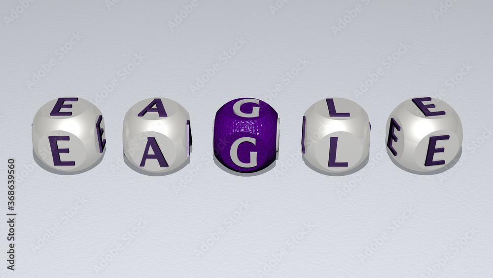 crosswords of EAGLE arranged by cubic letters on a mirror floor, concept meaning and presentation. bird and illustration crosswords of EAGLE arranged by cubic letters on a mirror floor, concept meaning and presentation. bird and illustration