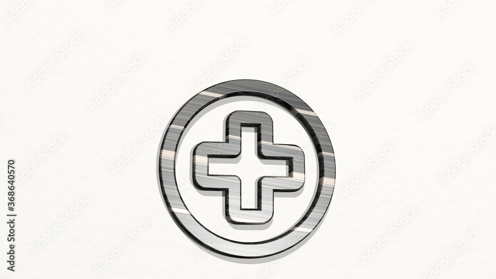 HOSPITAL BOARD made by 3D illustration of a shiny metallic sculpture on a wall with light background. doctor and care HOSPITAL BOARD made by 3D illustration of a shiny metallic sculpture on a wall with light background. doctor and care