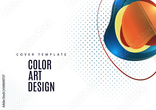 Smooth abstract intersecting shapes. Colorful advertising banner for sale. Seasonal discounts. Template with copy space for marketing. Vector