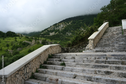 historic center of the village of Rocca caramanico in the Majella mountain area in Abruzzo Italy