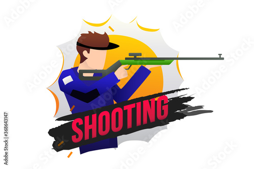 Vector illustration of shooting sport rifle. Sports concept
