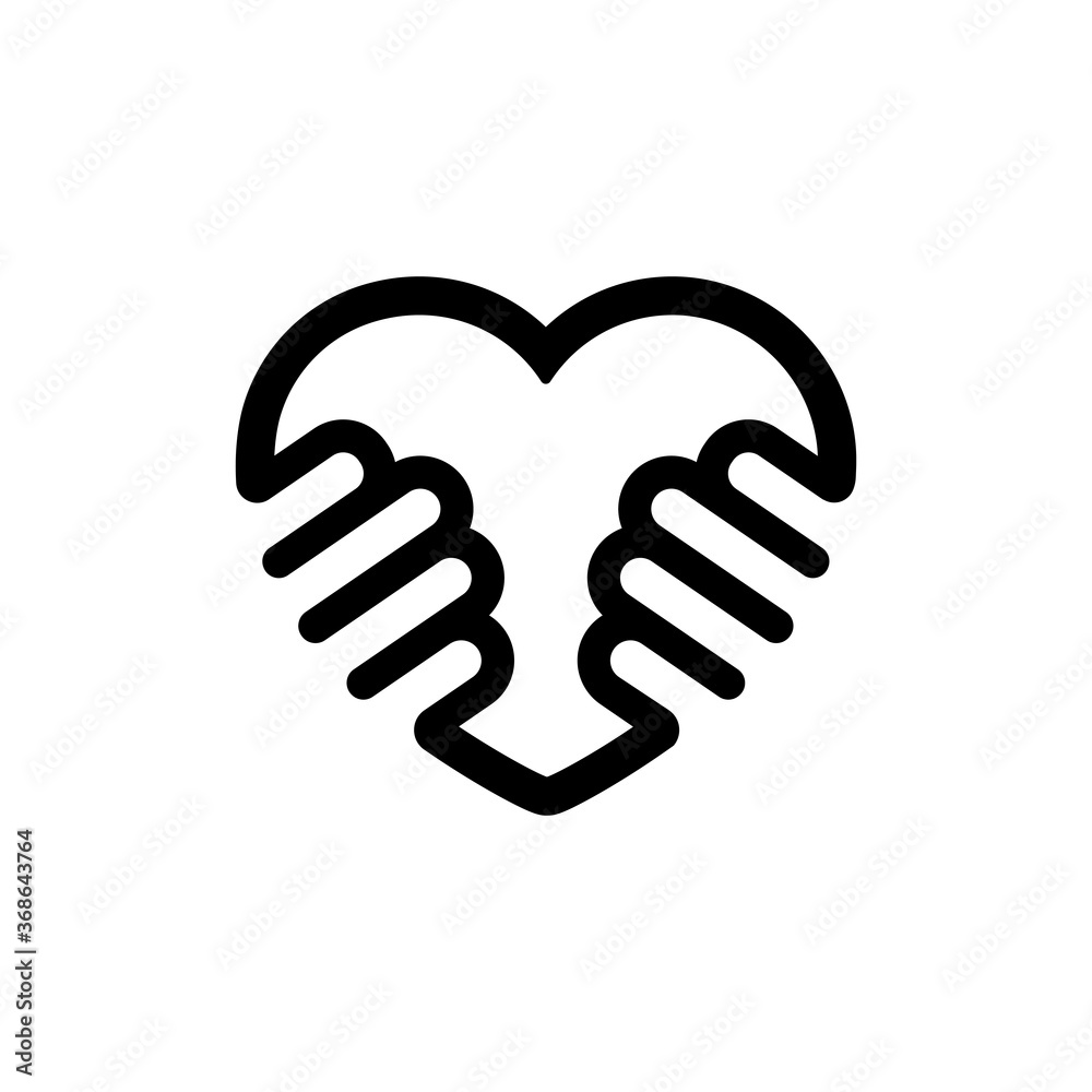 Heart in hands icon. Love concent. Vector on isolated white background. EPS 10 Heart in hands icon. Love concent. Vector on isolated white background. EPS 10