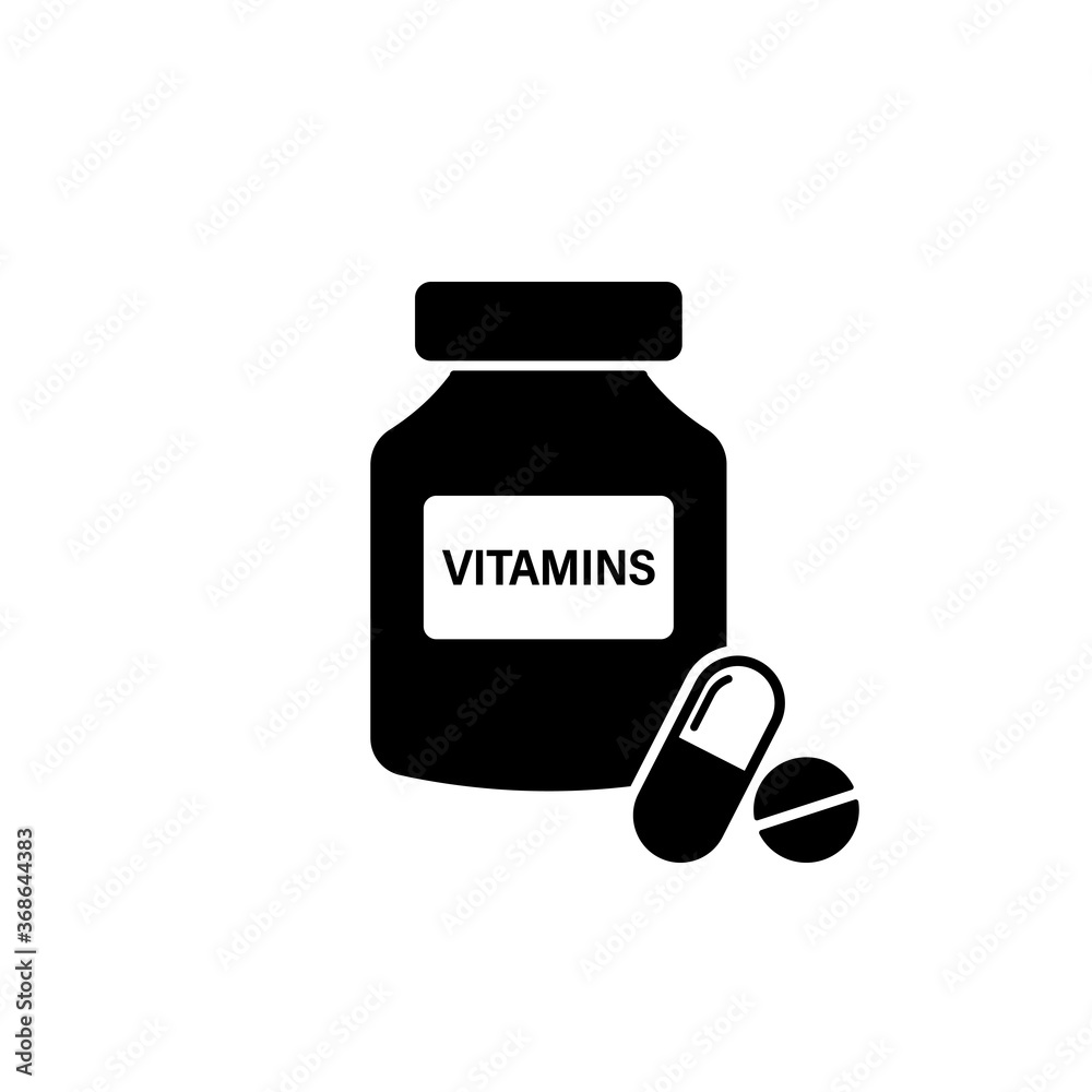 Vitamins and pills icon. Medical concept. Tablets for healh. Vector on isolated white background. EPS 10 Vitamins and pills icon. Medical concept. Tablets for healh. Vector on isolated white background. EPS 10