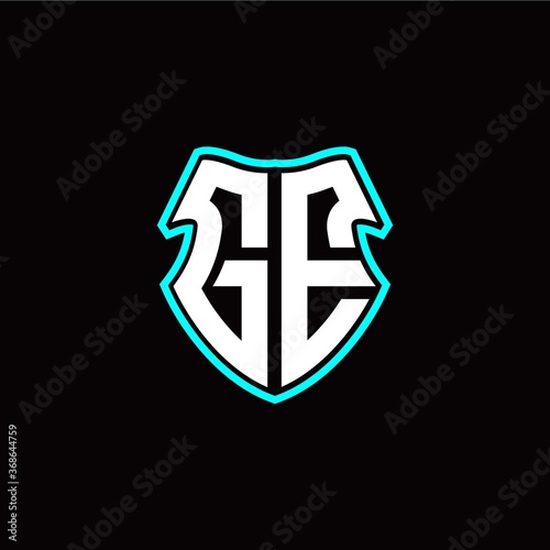 GE initial logo design with a shield shape