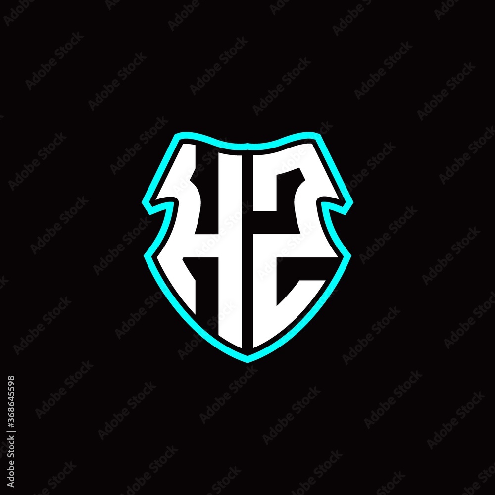 HZ initial logo design with a shield shape HZ initial logo design with a shield shape