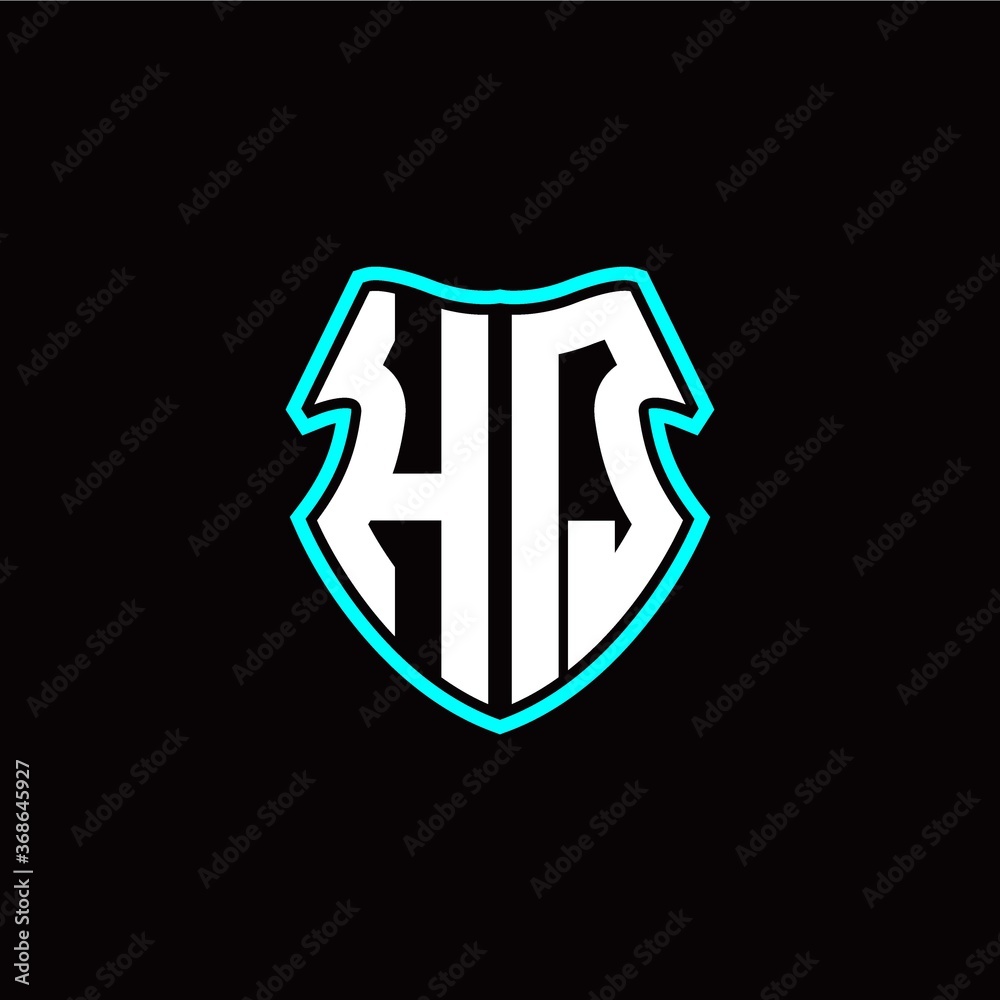 HQ initial logo design with a shield shape HQ initial logo design with a shield shape