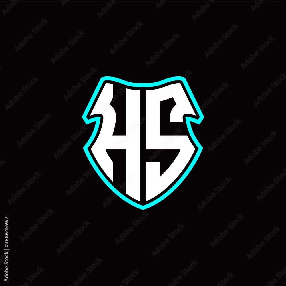 HS initial logo design with a shield shape HS initial logo design with a shield shape