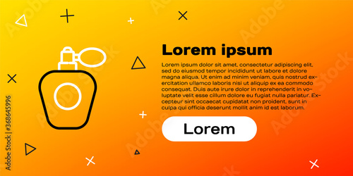 Line Perfume icon isolated on yellow background. Colorful outline concept. Vector Illustration.