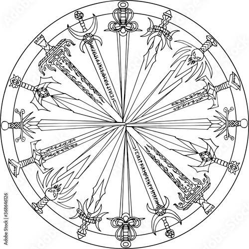 Mandala Fantasy Swords