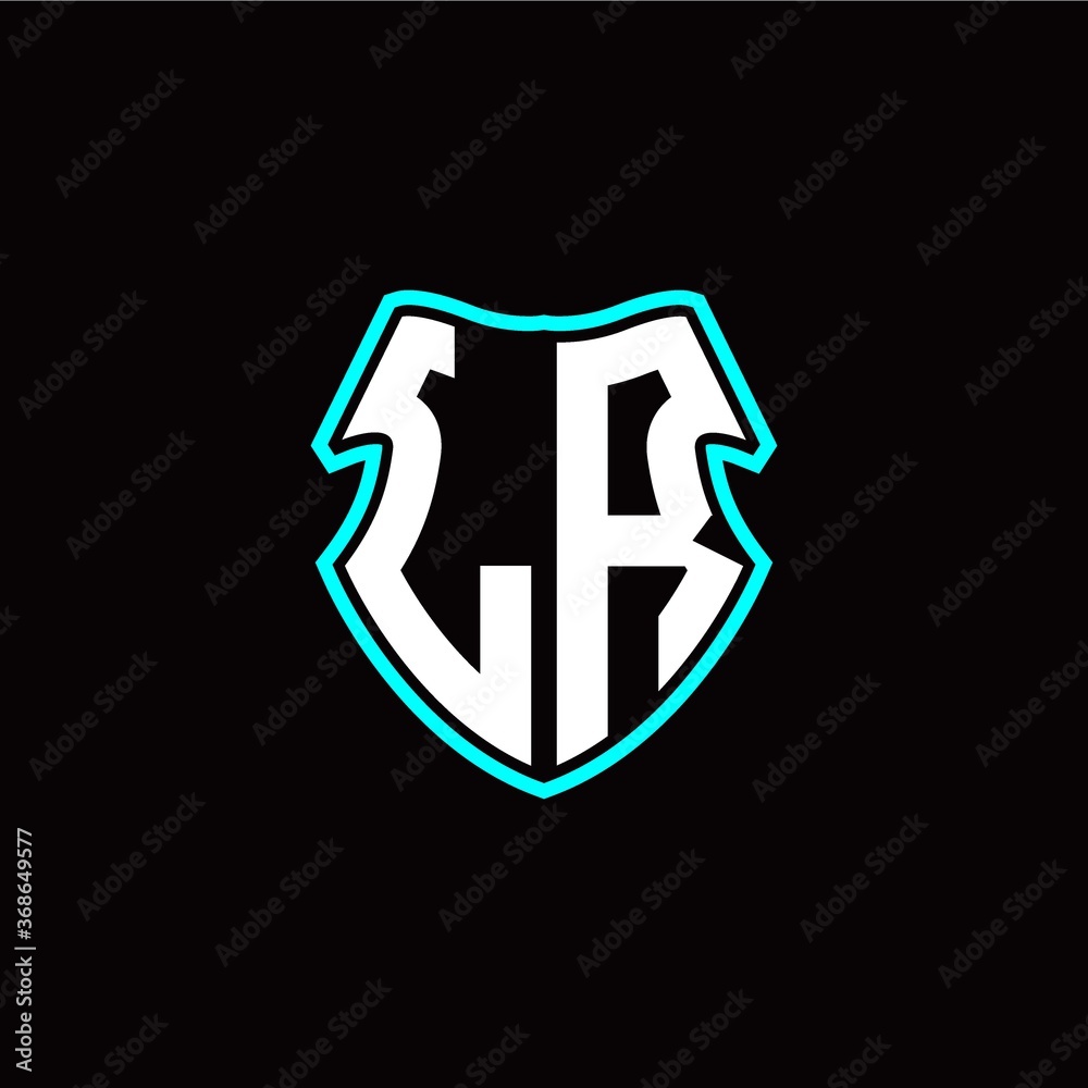 LR initial logo design with a shield shape LR initial logo design with a shield shape