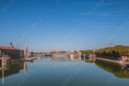 The Pont Neuf, French for "New Bridge"  is a 16th-century bridge in Toulouse, in the South of France on the Garonne River. © Martina