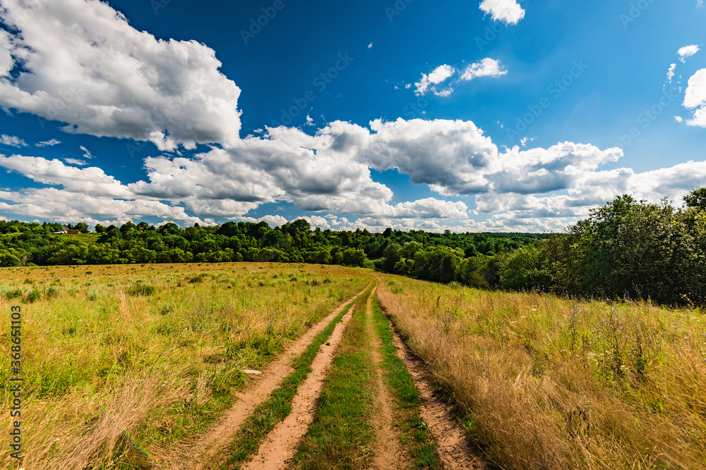 rural landscape dirt road in the field rural landscape dirt road in the field
