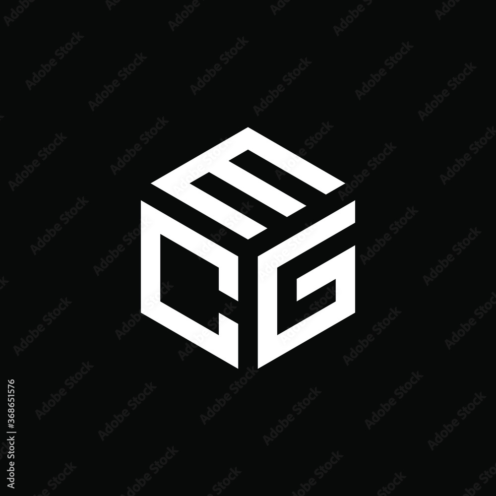 lette CEG cube logo design  - obrazy, fototapety, plakaty 