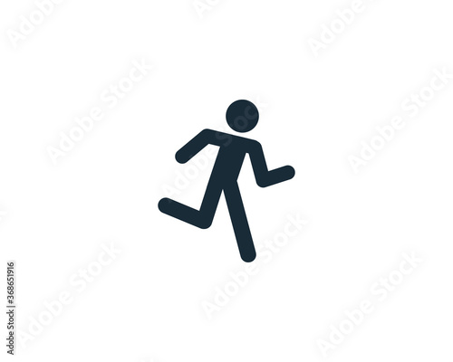 Running Stick man Icon Vector Logo Template Illustration Design