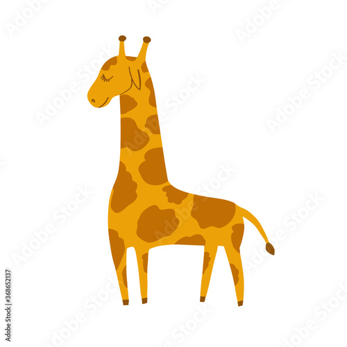 Cute hand drawn giraffe. Vector illustration