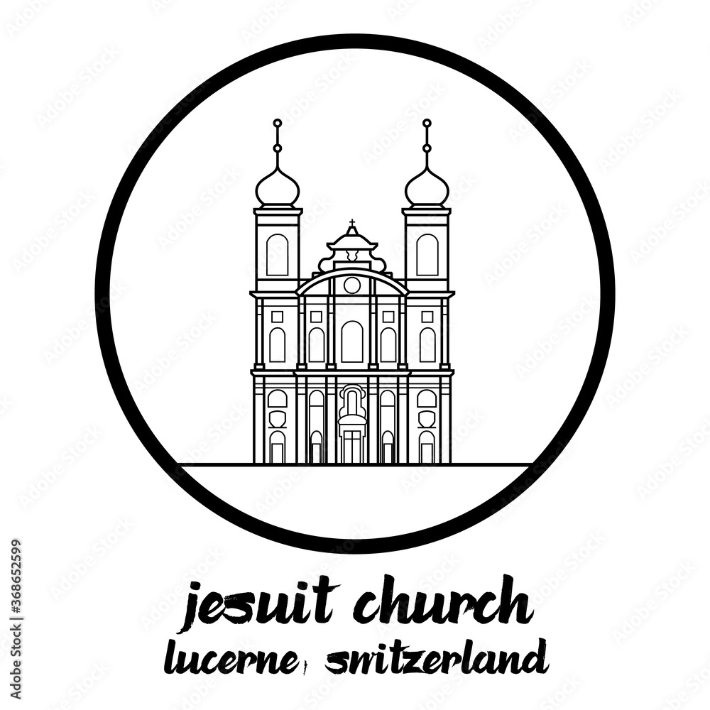 Circle icon line Jesuit Church. vector illustration