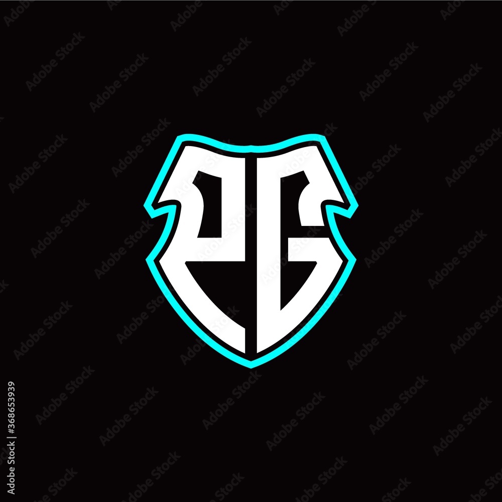 PG initial logo design with a shield shape PG initial logo design with a shield shape