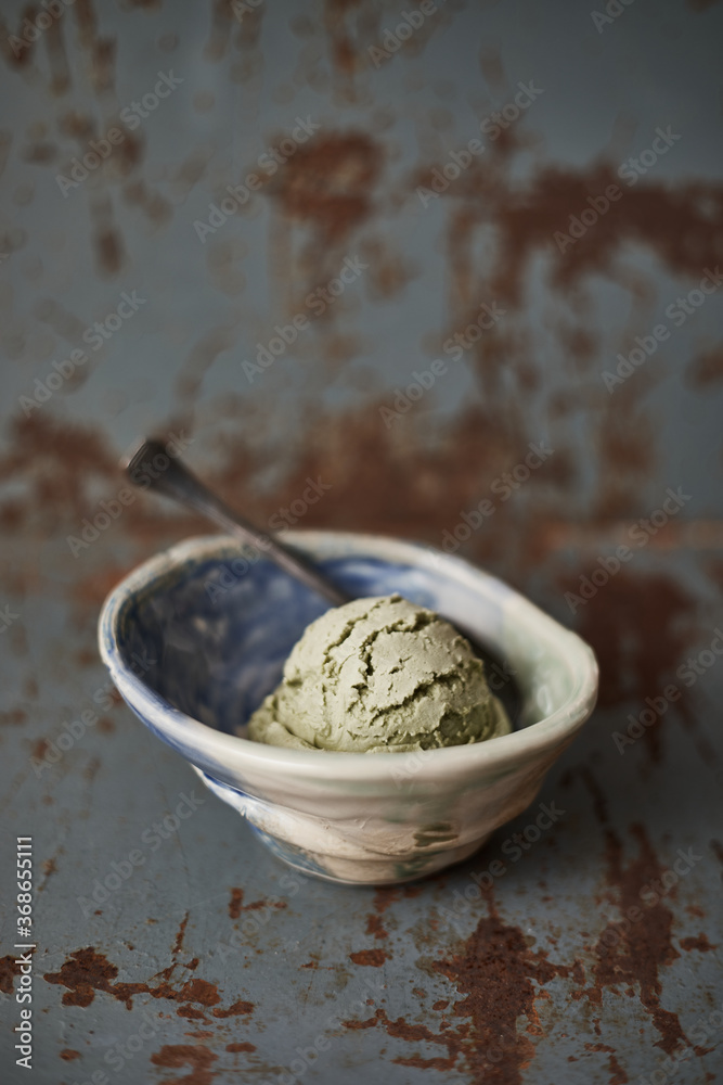 Homemade Green tea ice cream. Homemade Green tea ice cream.