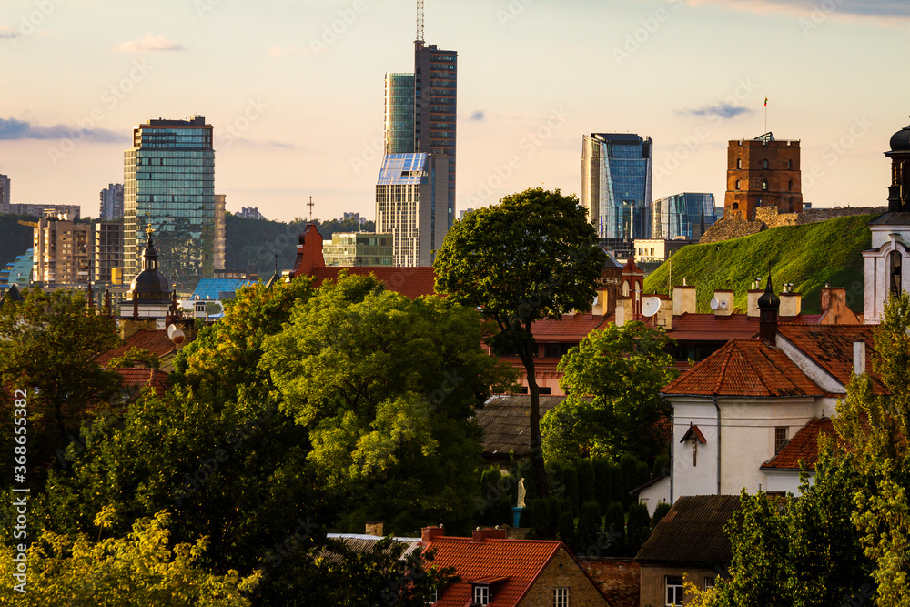 Fototapeta premium Cityscape Of Vilnius, Lithuania in autumn