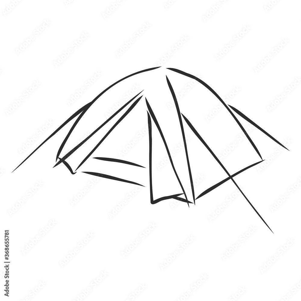 Drawing Of Tent For Camping Vector Hand Drawn Illustration In Doodle Style  Black Sketch Of Camp For Picnic In White Isolated Background Stock  Illustration - Download Image Now - iStock