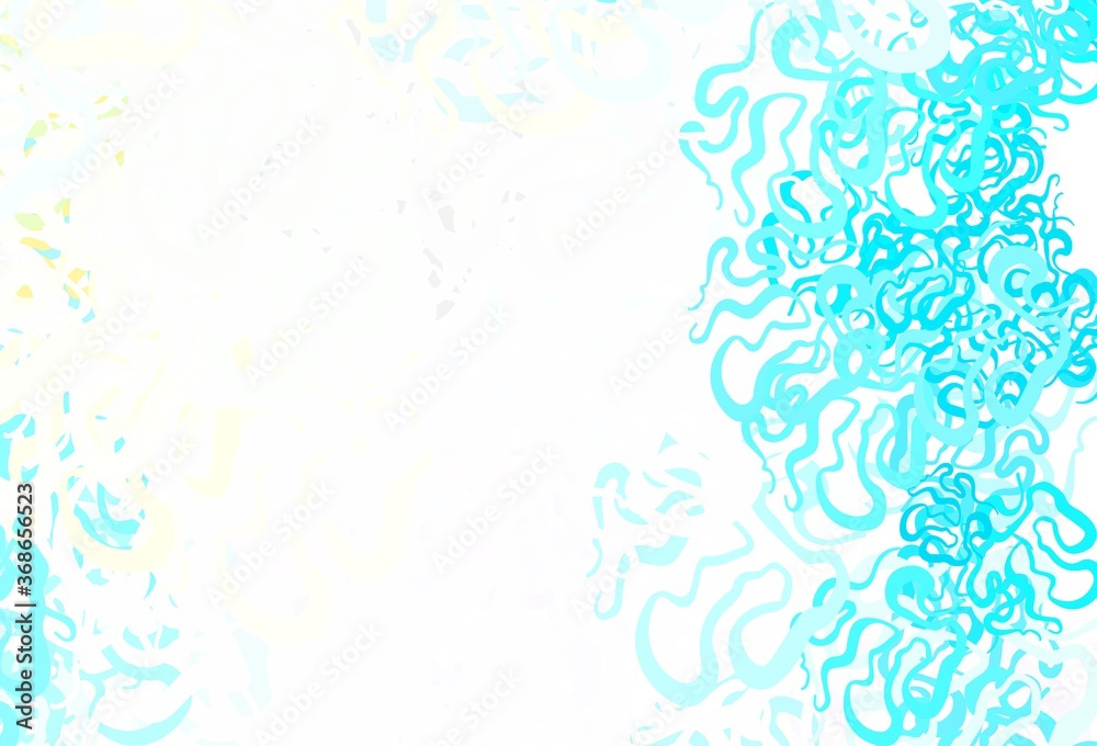 Light Blue, Yellow vector background with wry lines.