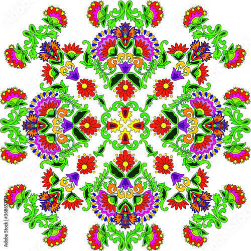 Hungarian beautiful folk art  floral decoration beautiful flower illustration 