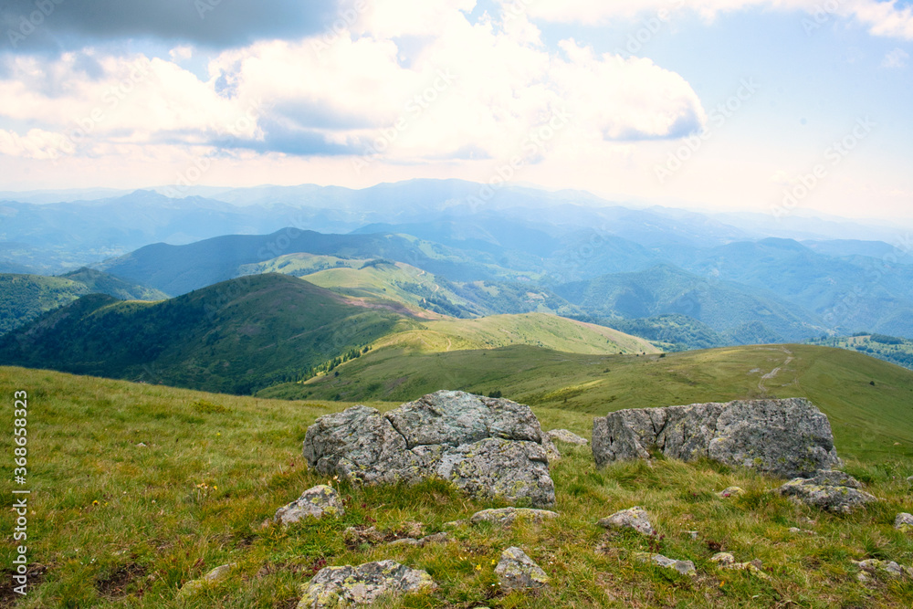 Amazing nature view of National park Kopaonik - the most famous ski center of Serbia - on a sunny summer morning
