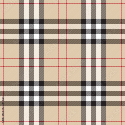 Traditional Scottish checkered plaid ornament. Vintage tartan texture seamless pattern. Coloured geometric intersecting striped vector illustration. Seamless fabric texture. Small stripes.