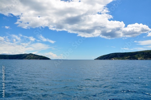 Adriatic Sea, sea corridor between two island and sky