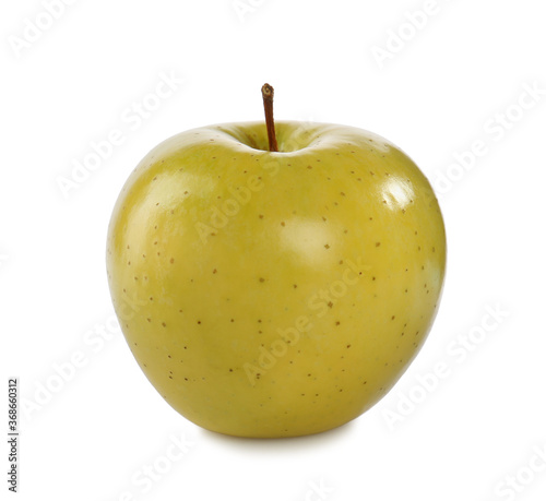 Fresh juicy yellow apple isolated on white
